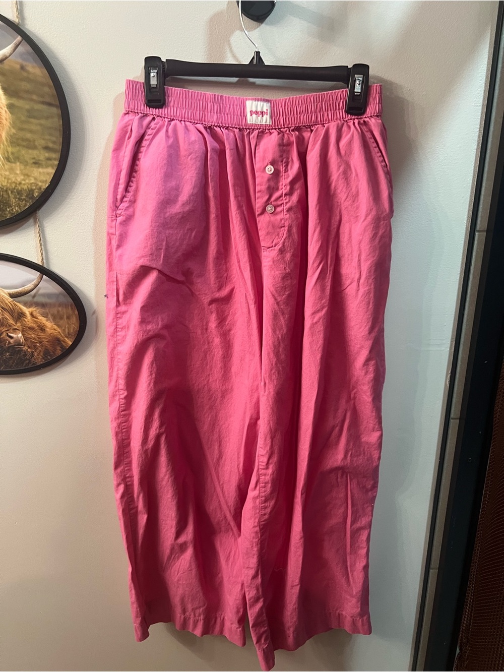 poppi Pink Elastic Waist Shorts